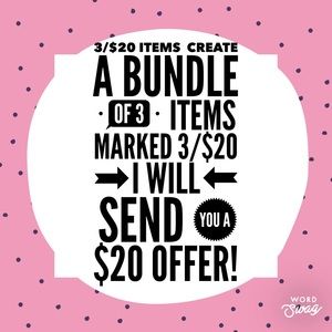 💕Create a bundle of 3 items marked 3/$20!💕